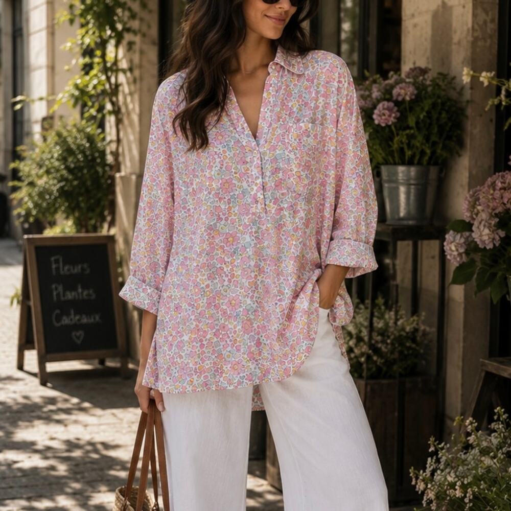 La Vie Style House Floral Mini Dress Tunic Top